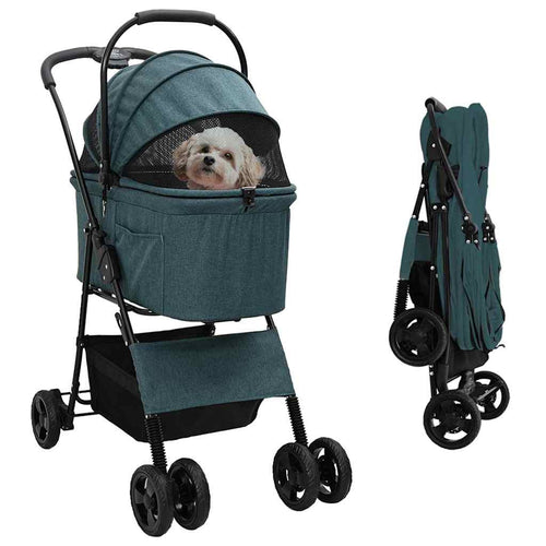 Opvouwbare Huisdierenwagen Verstelbaar Groen 81 x 47 x 99 cm