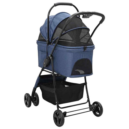 Opvouwbare Huisdierenwagen Verstelbaar Blauw 81 x 47 x 99 cm