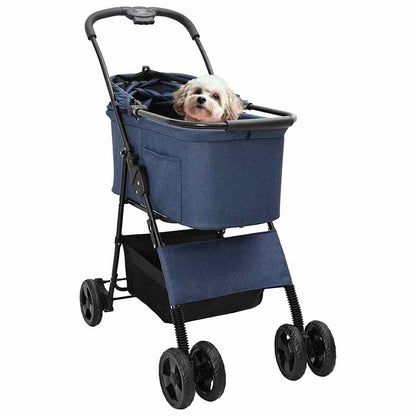 Opvouwbare Huisdierenwagen Verstelbaar Blauw 81 x 47 x 99 cm