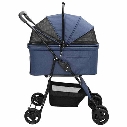 Opvouwbare Huisdierenwagen Verstelbaar Blauw 81 x 47 x 99 cm