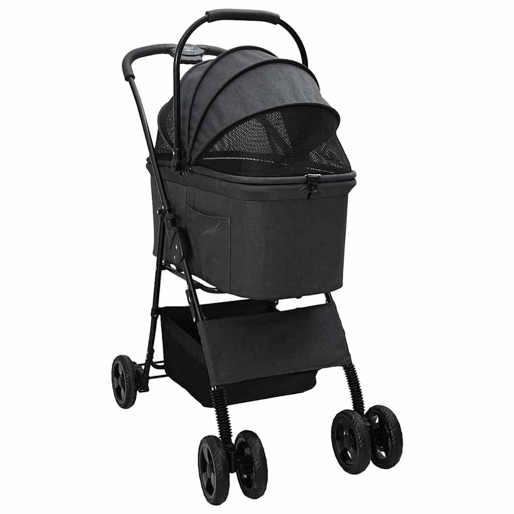 Opvouwbare Huisdierenwagen Verstelbaar Zwart 81 x 47 x 99 cm