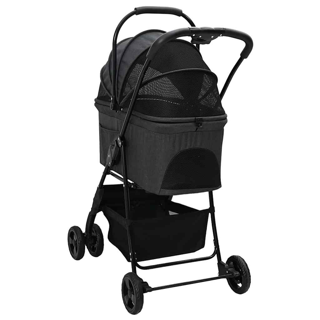 Opvouwbare Huisdierenwagen Verstelbaar Zwart 81 x 47 x 99 cm