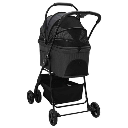 Opvouwbare Huisdierenwagen Verstelbaar Zwart 81 x 47 x 99 cm