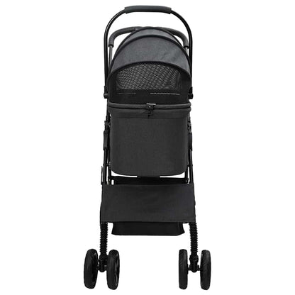Opvouwbare Huisdierenwagen Verstelbaar Zwart 81 x 47 x 99 cm