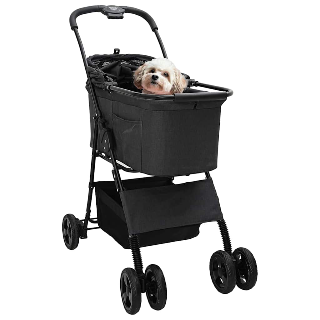 Opvouwbare Huisdierenwagen Verstelbaar Zwart 81 x 47 x 99 cm