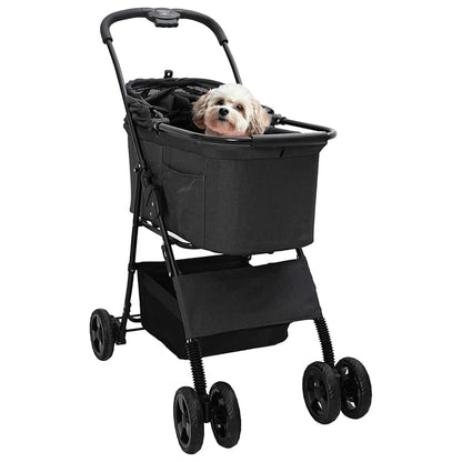 Opvouwbare Huisdierenwagen Verstelbaar Zwart 81 x 47 x 99 cm