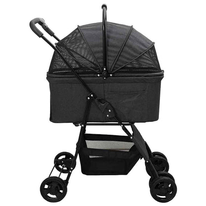 Opvouwbare Huisdierenwagen Verstelbaar Zwart 81 x 47 x 99 cm
