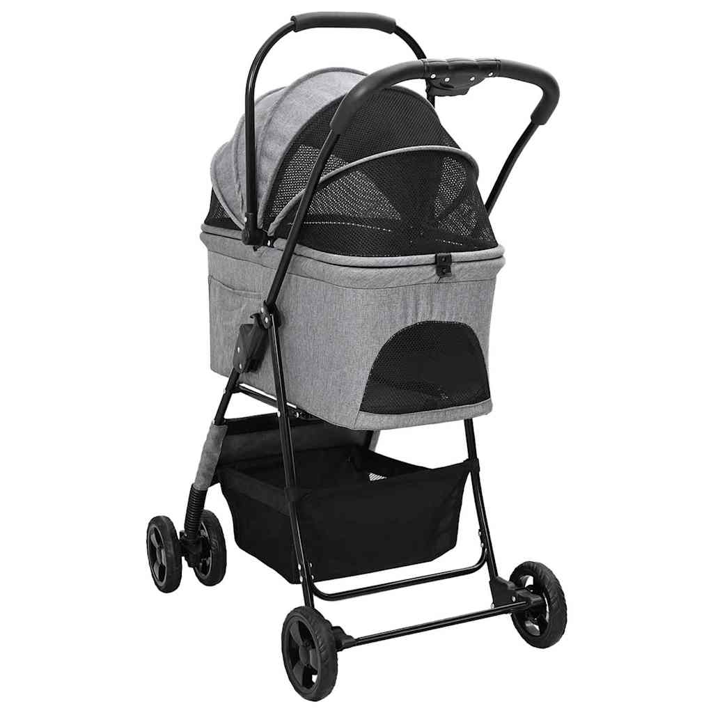 Opvouwbare Huisdierenwagen Verstelbaar Grijs 81 x 47 x 99 cm