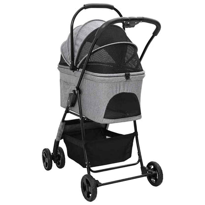 Opvouwbare Huisdierenwagen Verstelbaar Grijs 81 x 47 x 99 cm