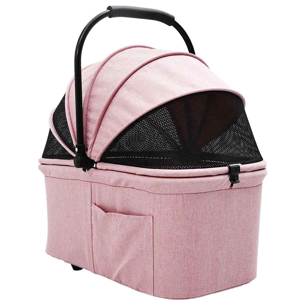 Opvouwbare Huisdierenwagen Verstelbaar Roze 78 x 54 x 101 cm