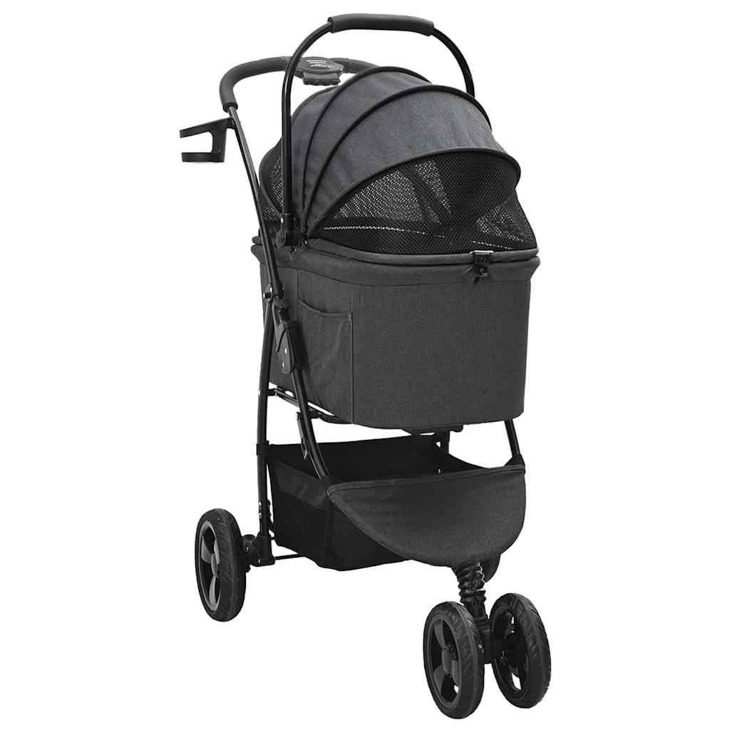 Opvouwbare Huisdierenwagen Verstelbaar Zwart 78 x 54 x 101 cm