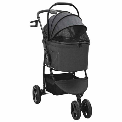 Opvouwbare Huisdierenwagen Verstelbaar Zwart 78 x 54 x 101 cm