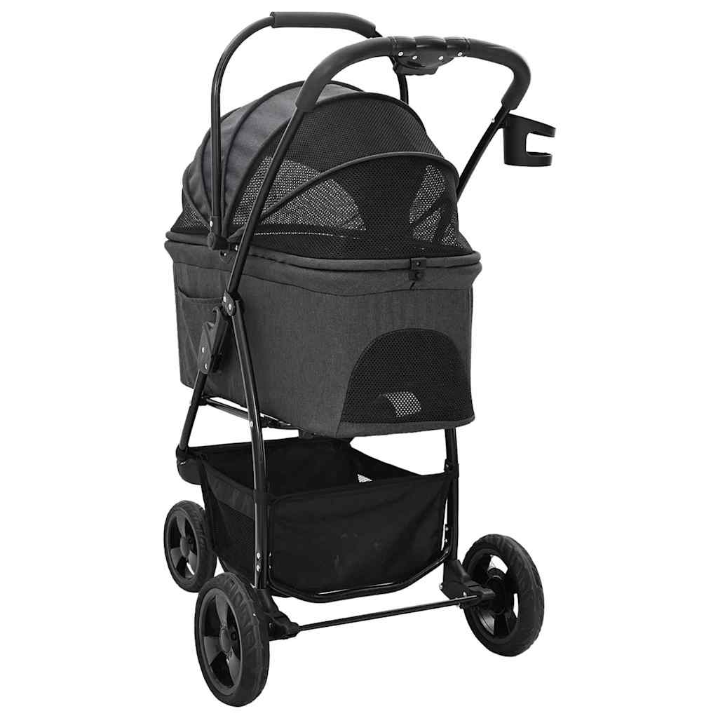 Opvouwbare Huisdierenwagen Verstelbaar Zwart 78 x 54 x 101 cm