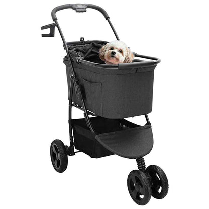 Opvouwbare Huisdierenwagen Verstelbaar Zwart 78 x 54 x 101 cm