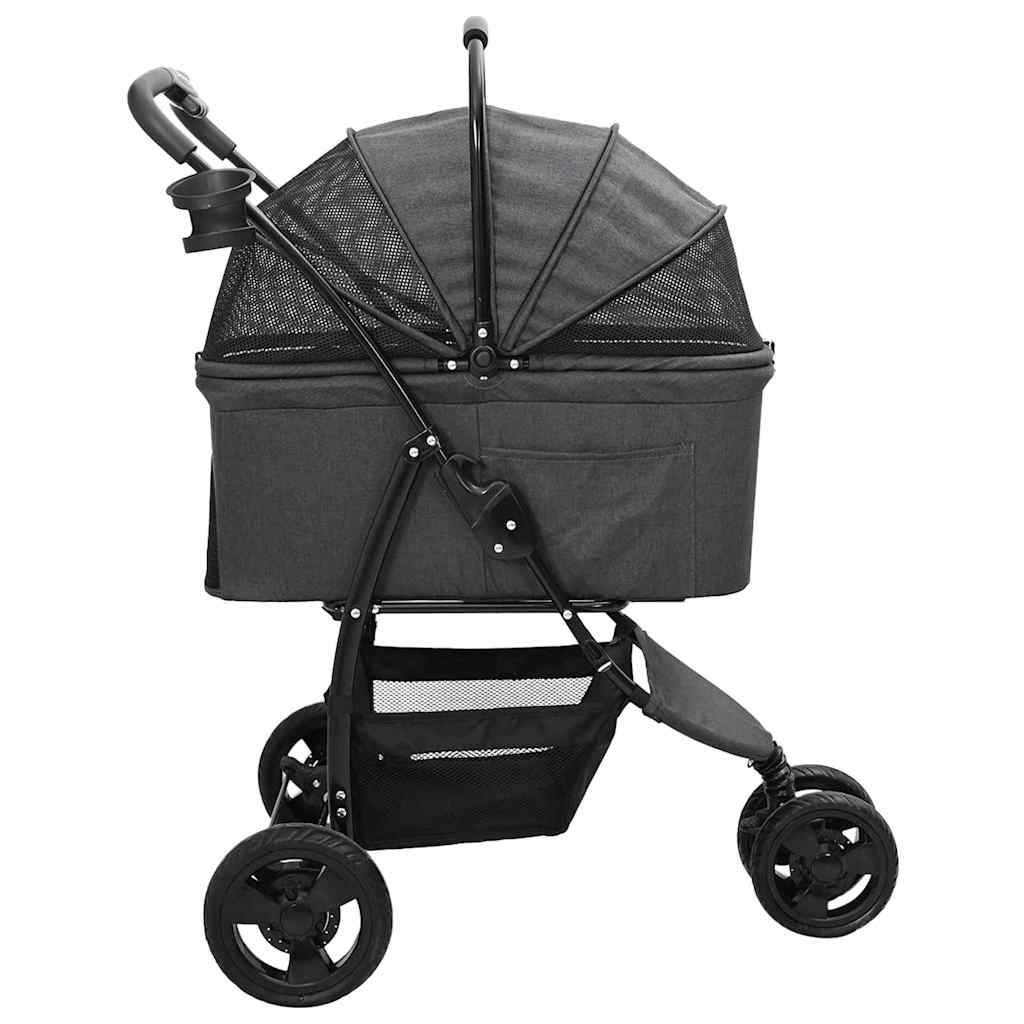 Opvouwbare Huisdierenwagen Verstelbaar Zwart 78 x 54 x 101 cm
