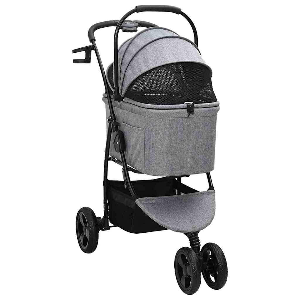 Opvouwbare Huisdierenwagen Verstelbaar Grijs 78 x 54 x 101 cm