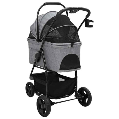 Opvouwbare Huisdierenwagen Verstelbaar Grijs 78 x 54 x 101 cm