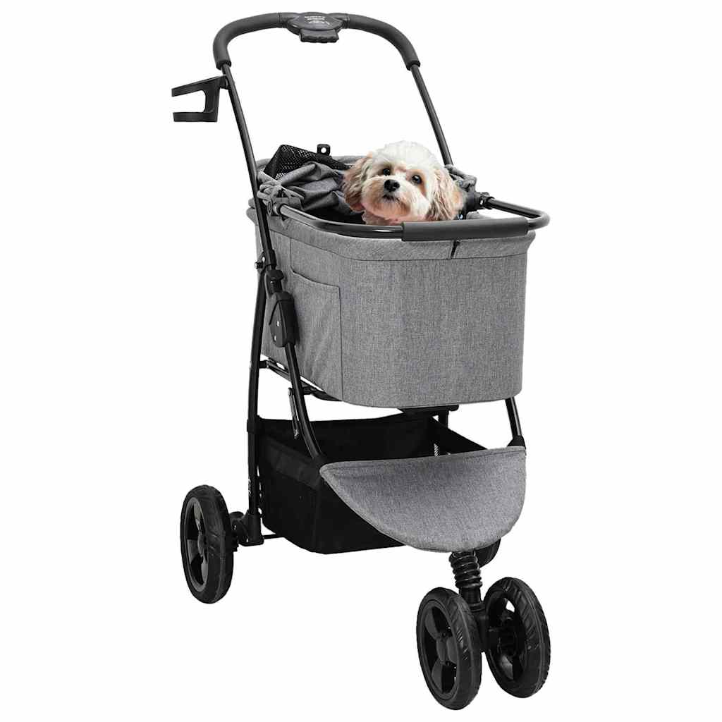 Opvouwbare Huisdierenwagen Verstelbaar Grijs 78 x 54 x 101 cm