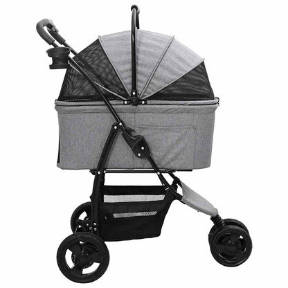 Opvouwbare Huisdierenwagen Verstelbaar Grijs 78 x 54 x 101 cm