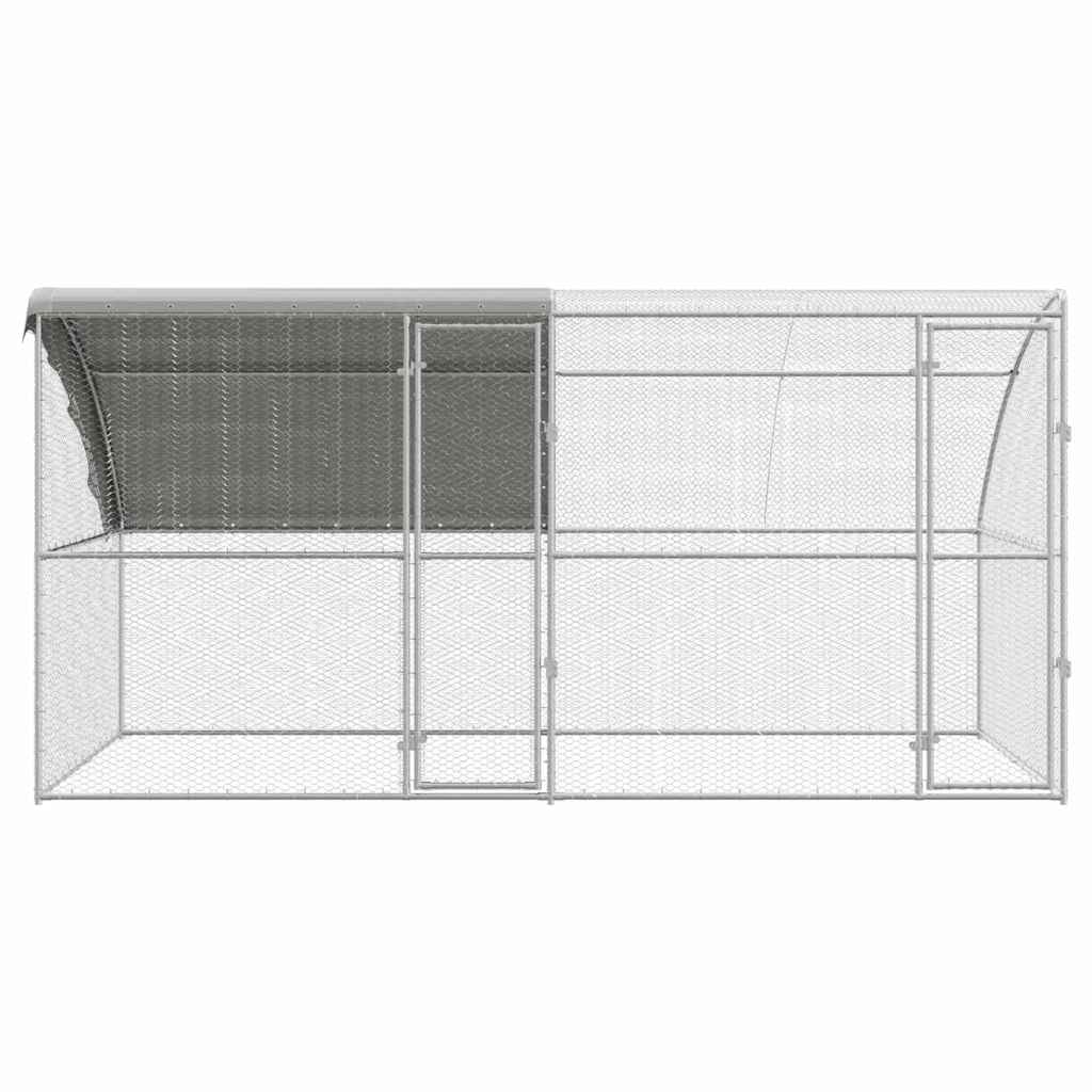 Kippenhok Zilver 400 x 200 x 198.5 cm Gegalvaniseerd staal
