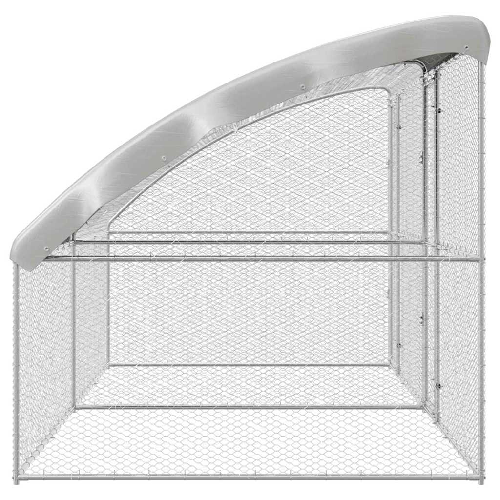 Kippenhok Zilver 400 x 200 x 198.5 cm Gegalvaniseerd staal