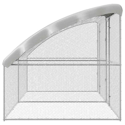 Kippenhok Zilver 400 x 200 x 198.5 cm Gegalvaniseerd staal