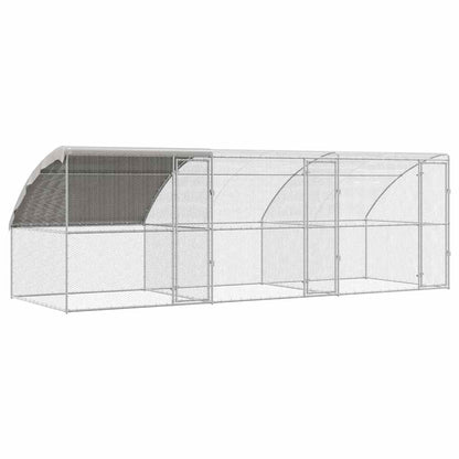 Kippenhok Zilver 600 x 200 x 198.5 cm Gegalvaniseerd staal
