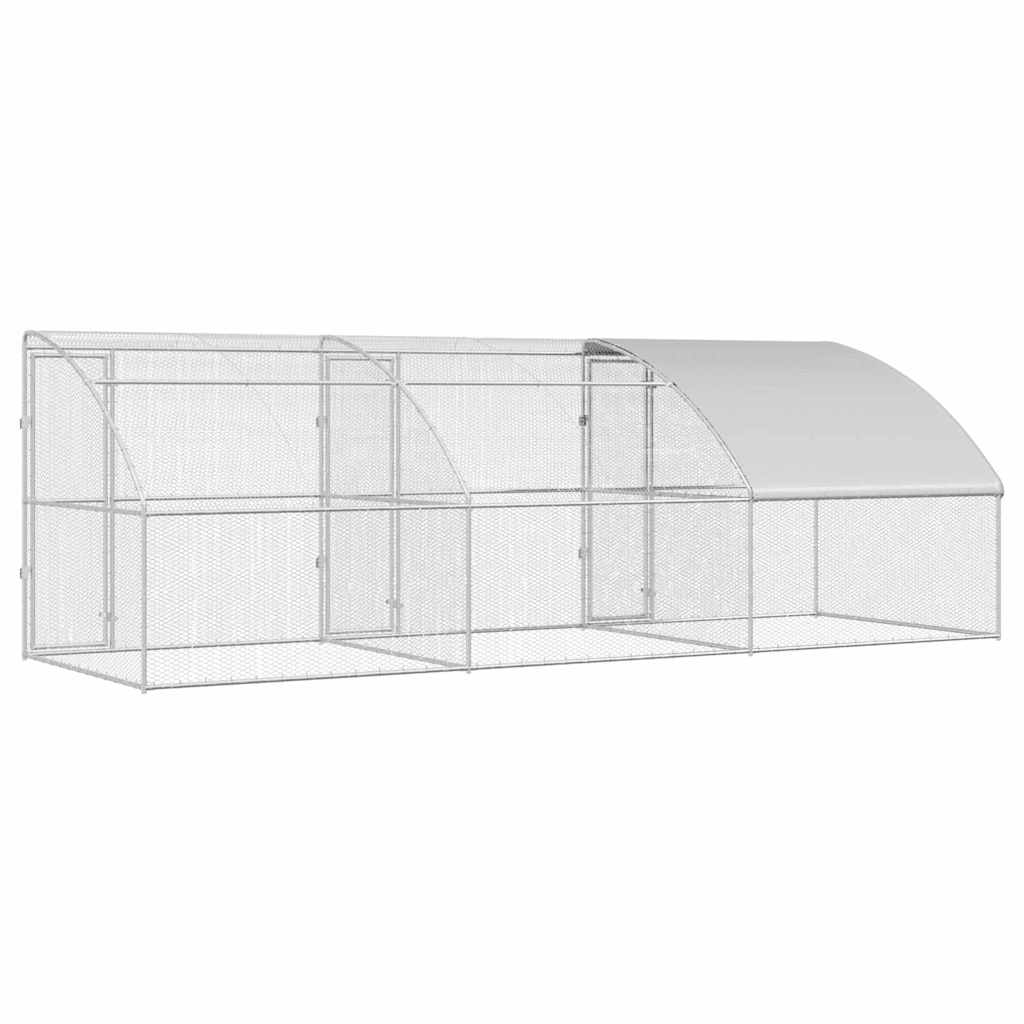 Kippenhok Zilver 600 x 200 x 198.5 cm Gegalvaniseerd staal