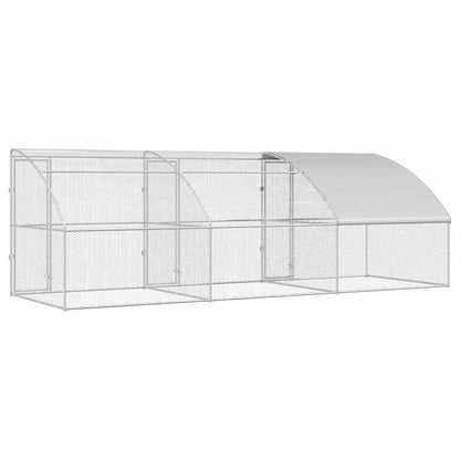 Kippenhok Zilver 600 x 200 x 198.5 cm Gegalvaniseerd staal