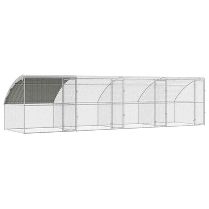 Kippenhok Zilver 800 x 200 x 198.5 cm Gegalvaniseerd staal