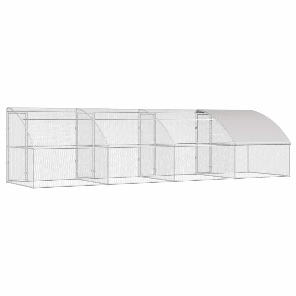 Kippenhok Zilver 800 x 200 x 198.5 cm Gegalvaniseerd staal