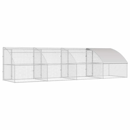 Kippenhok Zilver 800 x 200 x 198.5 cm Gegalvaniseerd staal