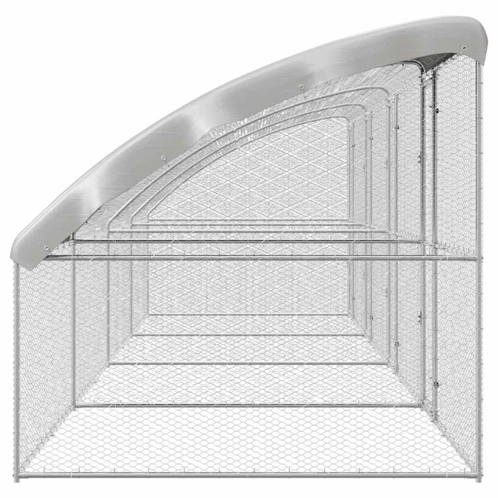Kippenhok Zilver 800 x 200 x 198.5 cm Gegalvaniseerd staal