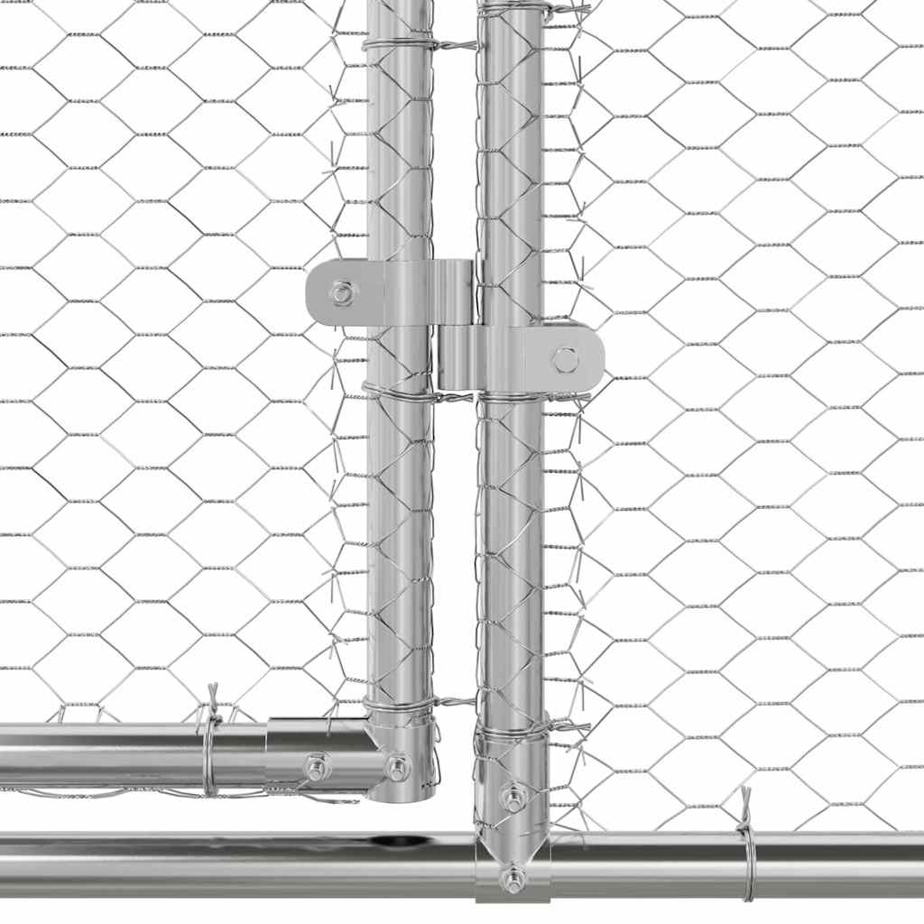 Kippenhok Zilver 600 x 200 x 198.5 cm Gegalvaniseerd staal