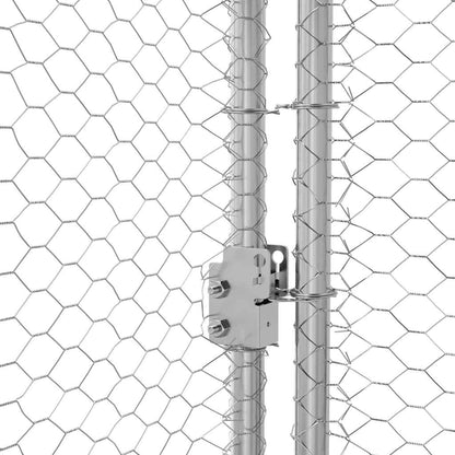 Kippenhok Zilver 600 x 200 x 198.5 cm Gegalvaniseerd staal