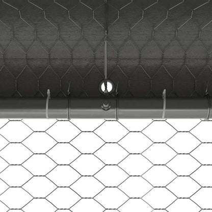 Kippenhok Zilver 600 x 200 x 198.5 cm Gegalvaniseerd staal