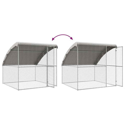 Kippenhok Zilver 600 x 200 x 198.5 cm Gegalvaniseerd staal