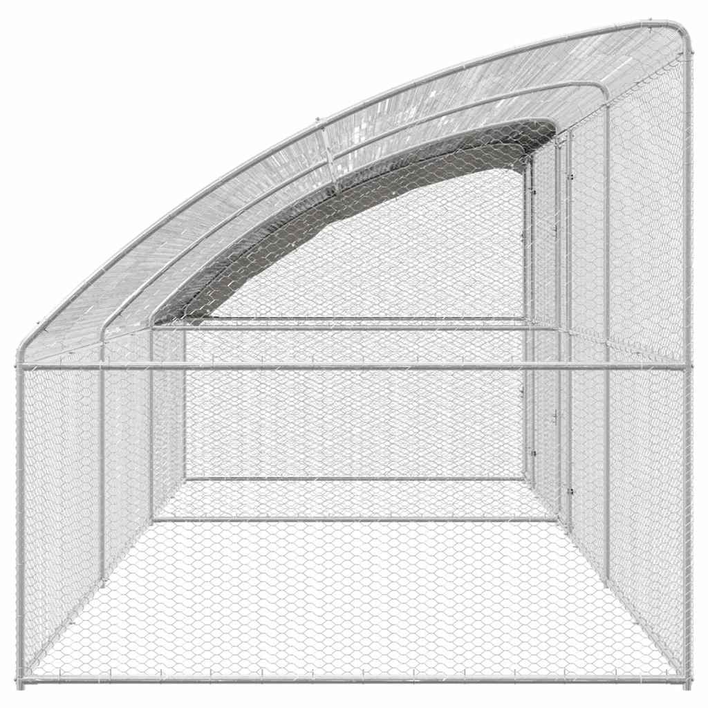 Kippenhok Zilver 600 x 200 x 198.5 cm Gegalvaniseerd staal
