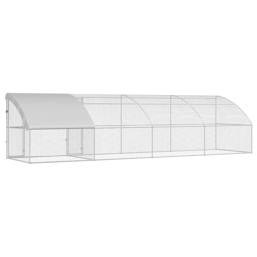 Kippenhok Zilver 800 x 200 x 198.5 cm Gegalvaniseerd staal