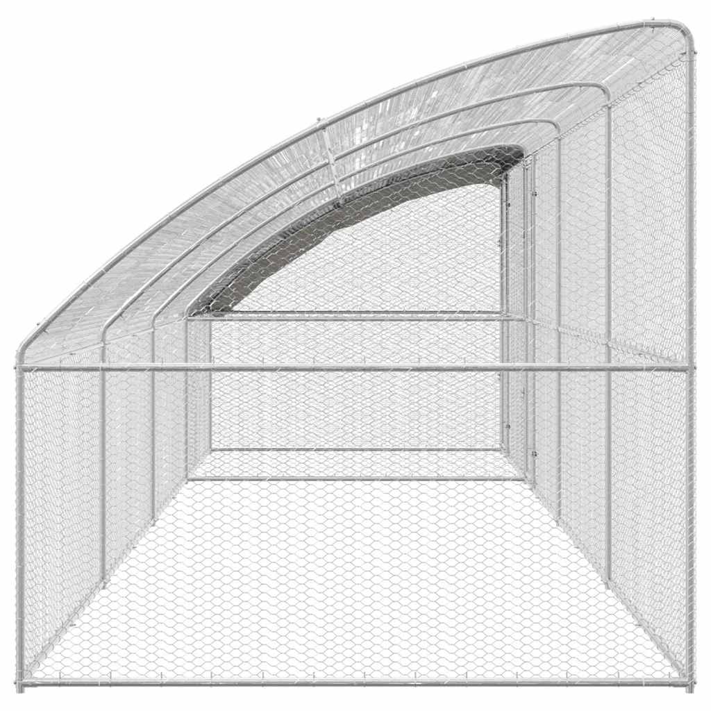 Kippenhok Zilver 800 x 200 x 198.5 cm Gegalvaniseerd staal