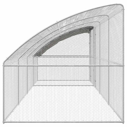 Kippenhok Zilver 800 x 200 x 198.5 cm Gegalvaniseerd staal