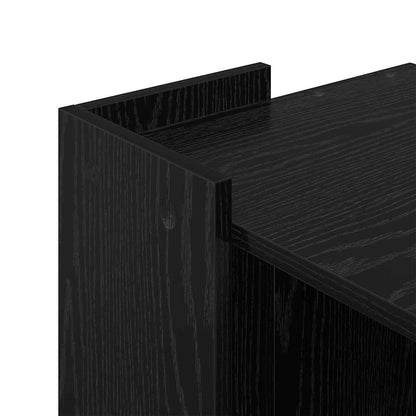 Kattenbak Omheining Zwart Eiken 42 x 42 x 51 cm Bewerkt hout