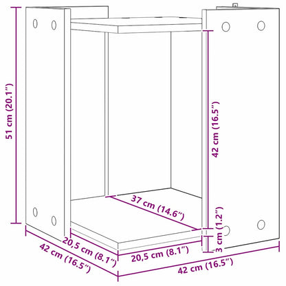 Kattenbak Omheining Zwart Eiken 42 x 42 x 51 cm Bewerkt hout