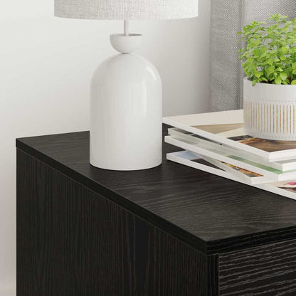 Kattenbak Omheining Zwart Eiken 47 x 59 x 42 cm Bewerkt hout