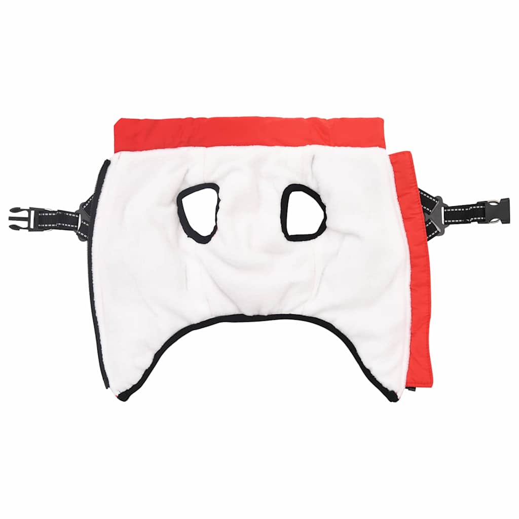 Hondenjas met harnas Rood S Fleece en polyester