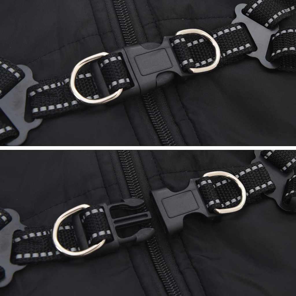 Hondenjas met harnas Zwart L Fleece en polyester