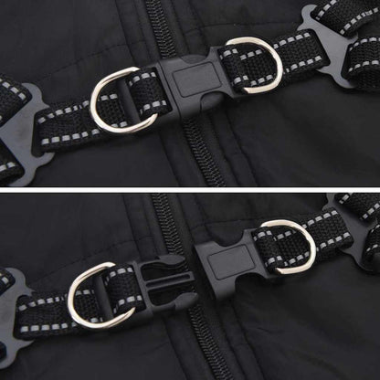 Hondenjas met harnas Zwart L Fleece en polyester