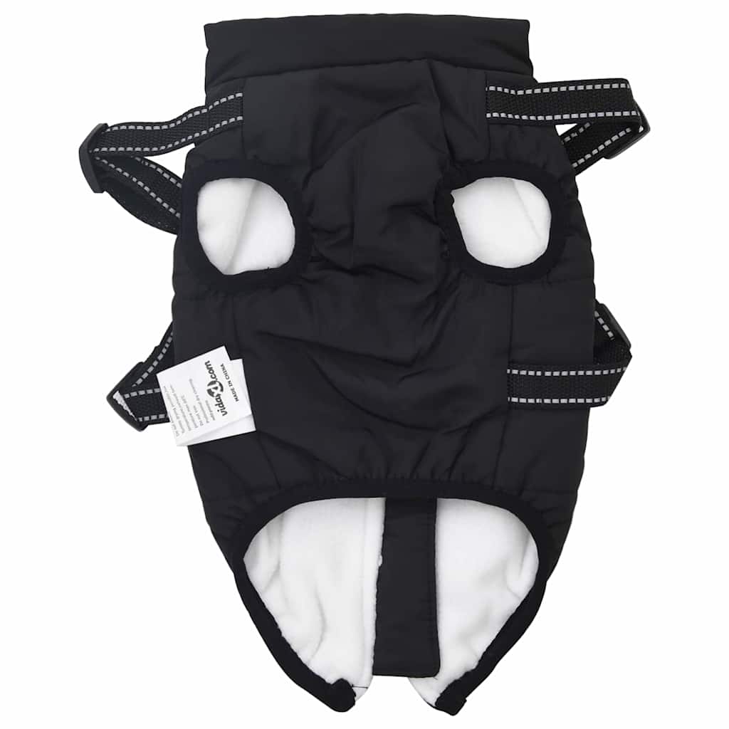 Hondenjas met harnas Zwart L Fleece en polyester