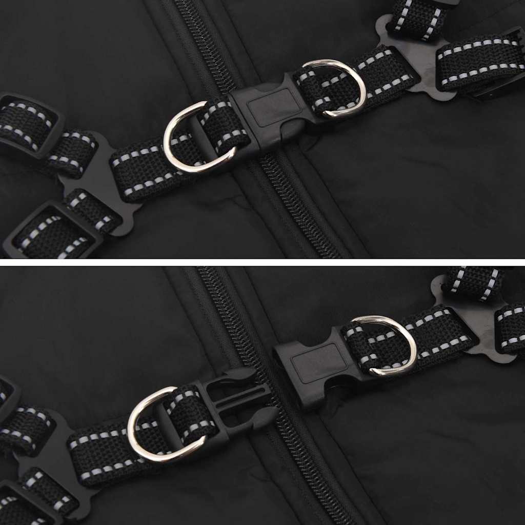 Hondenjas met harnas Zwart 5XL Fleece en polyester