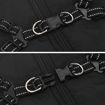 Hondenjas met harnas Zwart 5XL Fleece en polyester